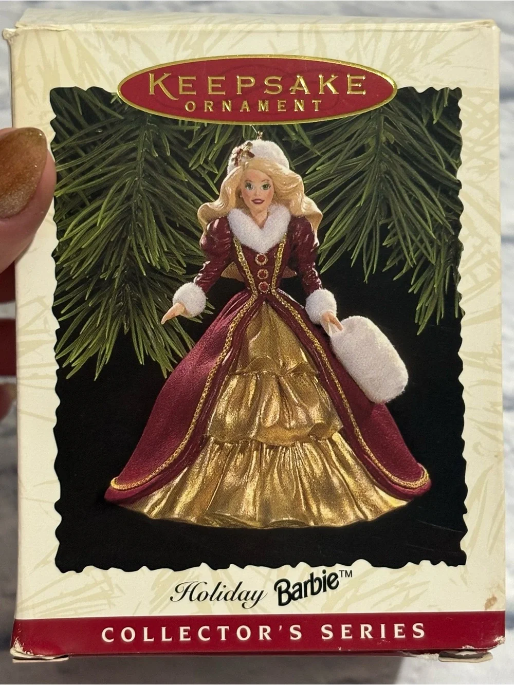 Vintage 1996 Hallmark “Holiday Barbie” collectors series ornament